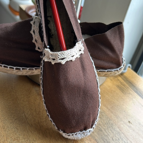 Spadrilles textil brown flat rubber sole new - Picture 3 of 5